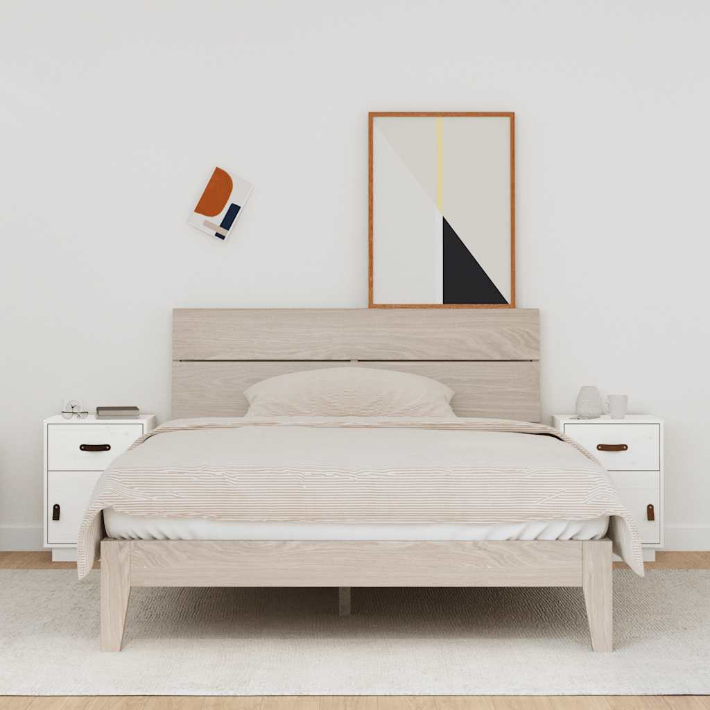 Bedside Cabinets 2 pcs White 40x34x55 cm Solid Wood Pine