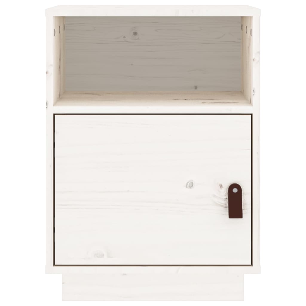 Bedside Cabinet White 40x34x55 cm Solid Wood Pine