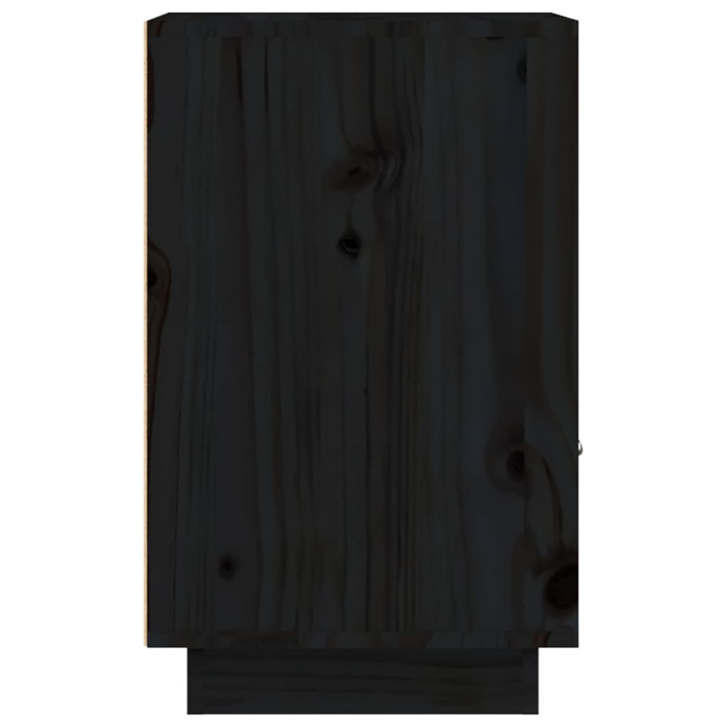 Bedside Cabinets 2 pcs Black 40x34x55 cm Solid Wood Pine