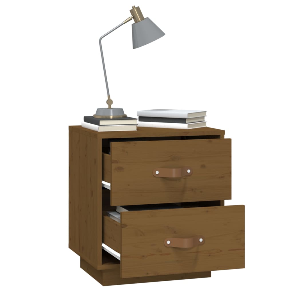 Bedside Cabinets 2 pcs Honey Brown 40x34x45 cm Solid Wood Pine