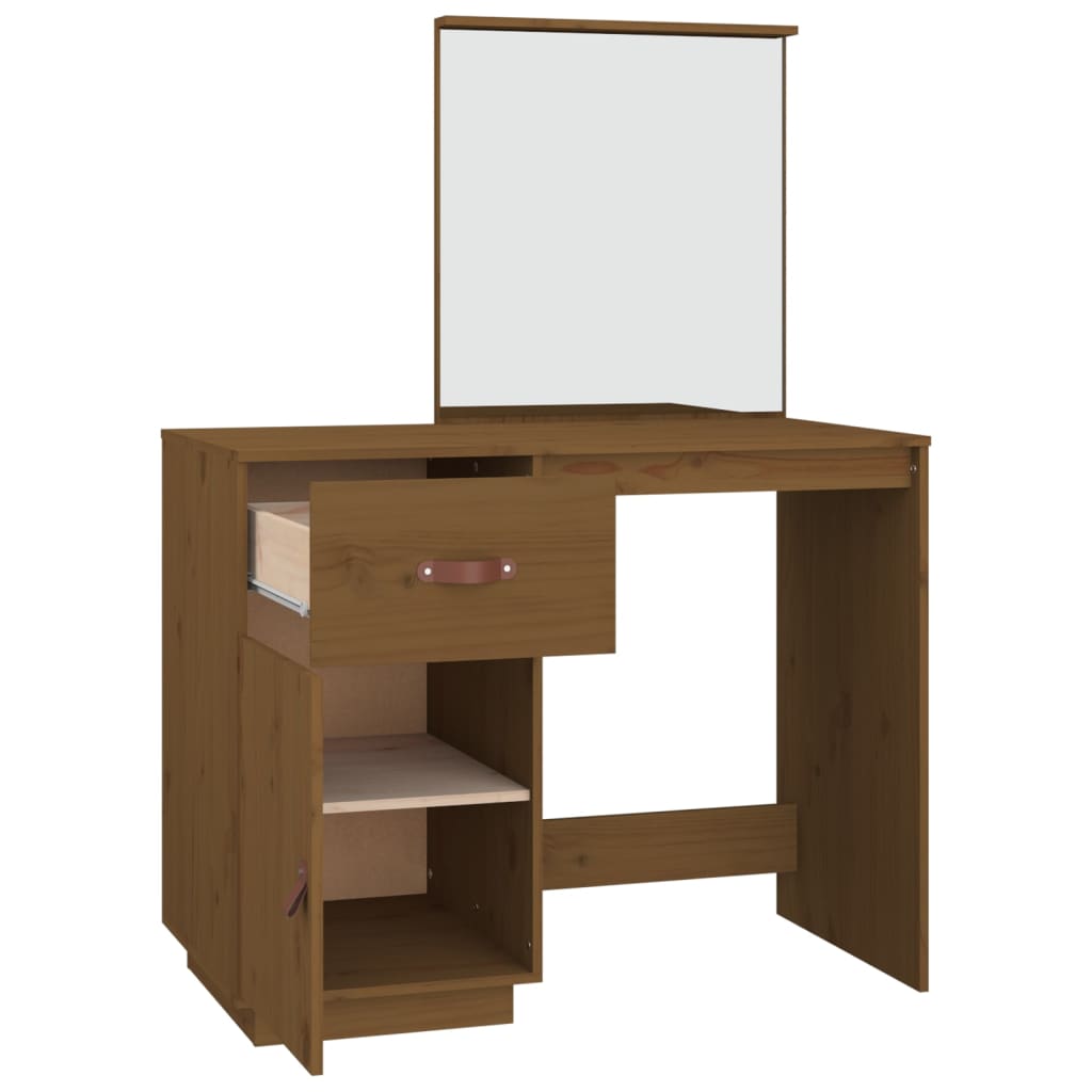 Dressing Table 95X50X134 Cm Solid Wood Pine