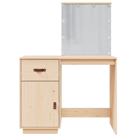 Dressing Table With Led 95X50X133.5 Cm Solid Wood Pine