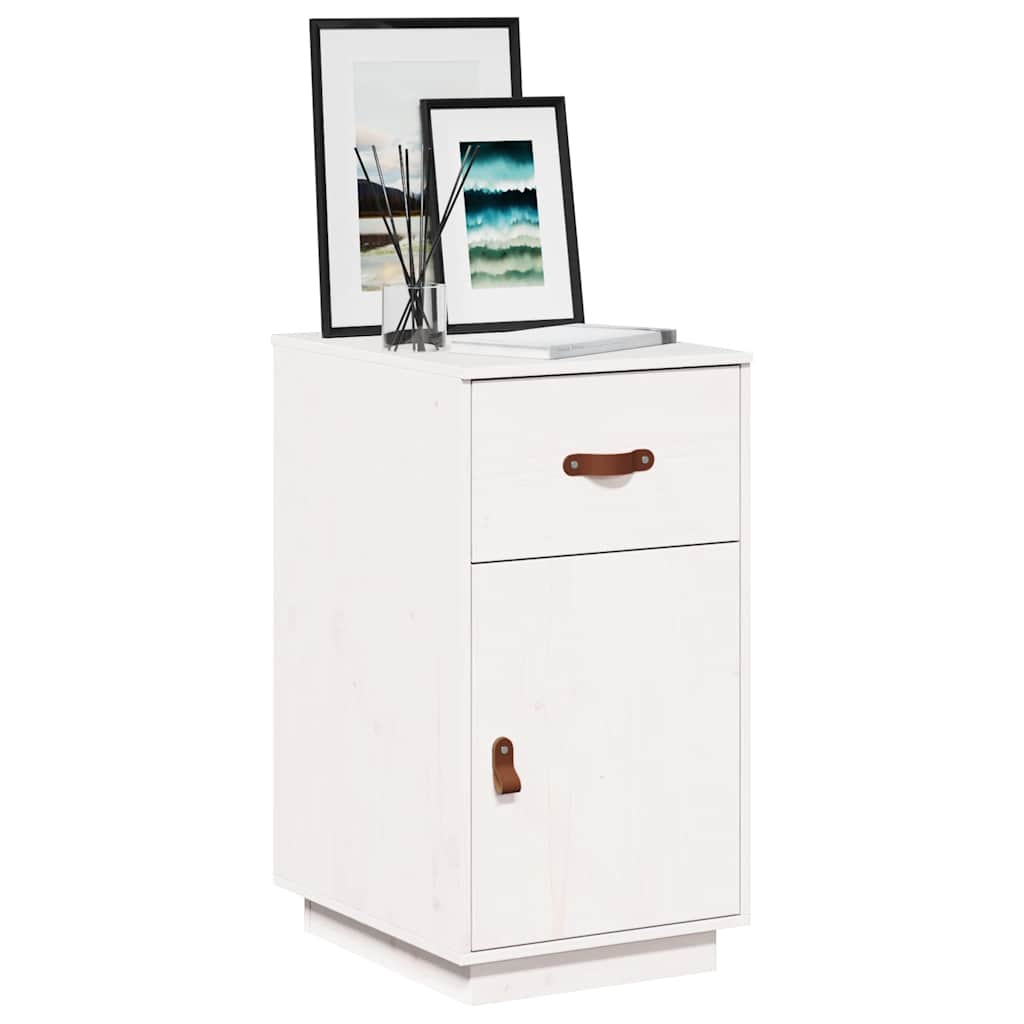 Desk Cabinet White 40x50x75 cm Solid Wood Pine