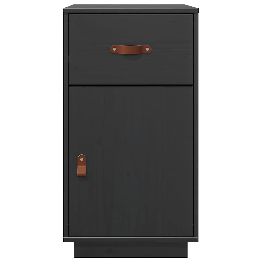 Desk Cabinet Black 40x50x75 cm Solid Wood Pine