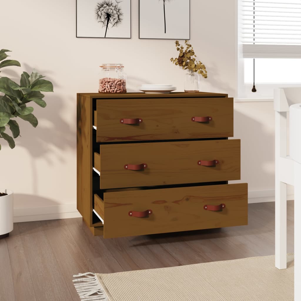 Sideboard Honey Brown 80x40x75 cm Solid Wood Pine