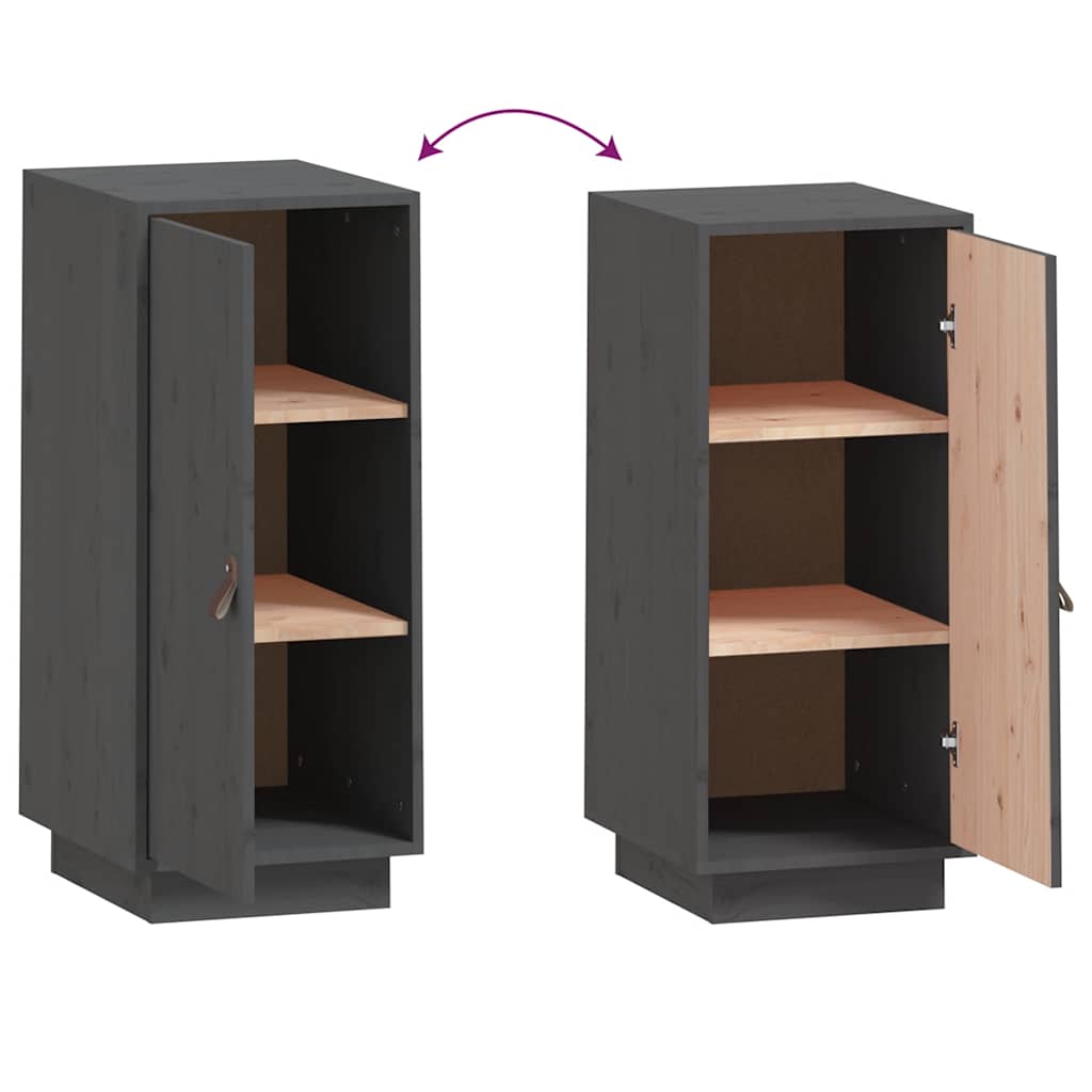 Sideboard Grey 34x40x75 cm Solid Wood Pine