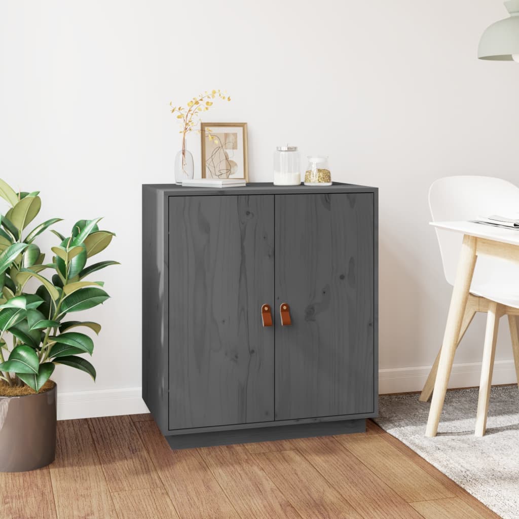 Sideboard Grey 65,5x40x75 cm Solid Wood Pine