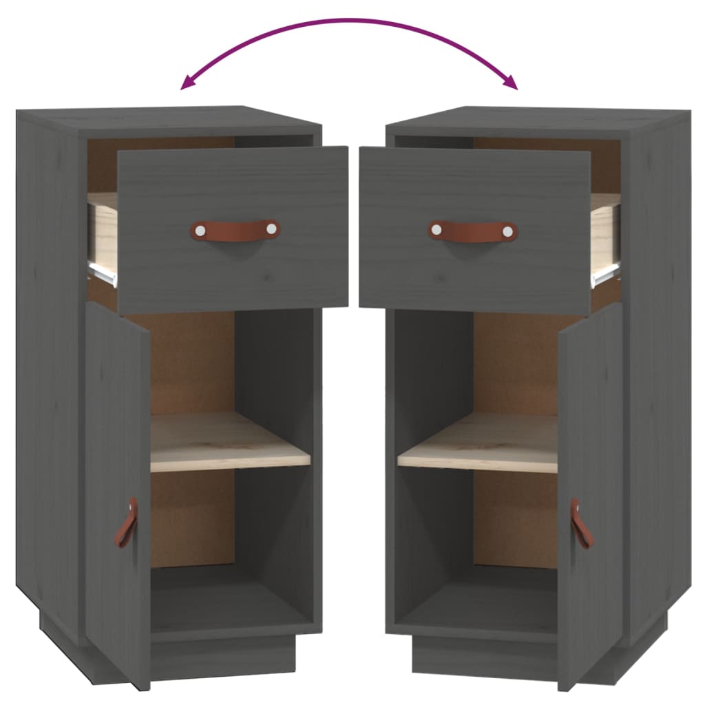 Sideboard Grey 34x40x75 cm Solid Wood Pine