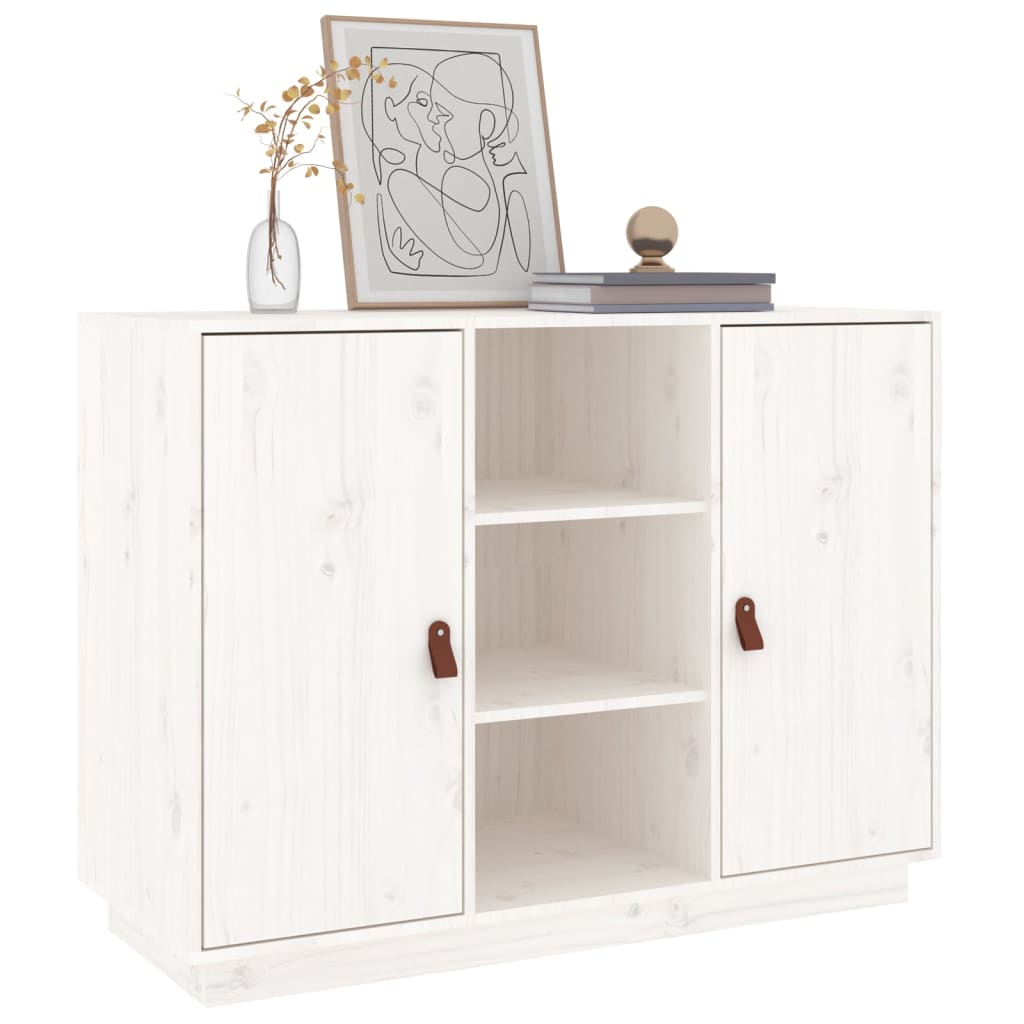 Sideboard White 100x40x75 cm Solid Wood Pine