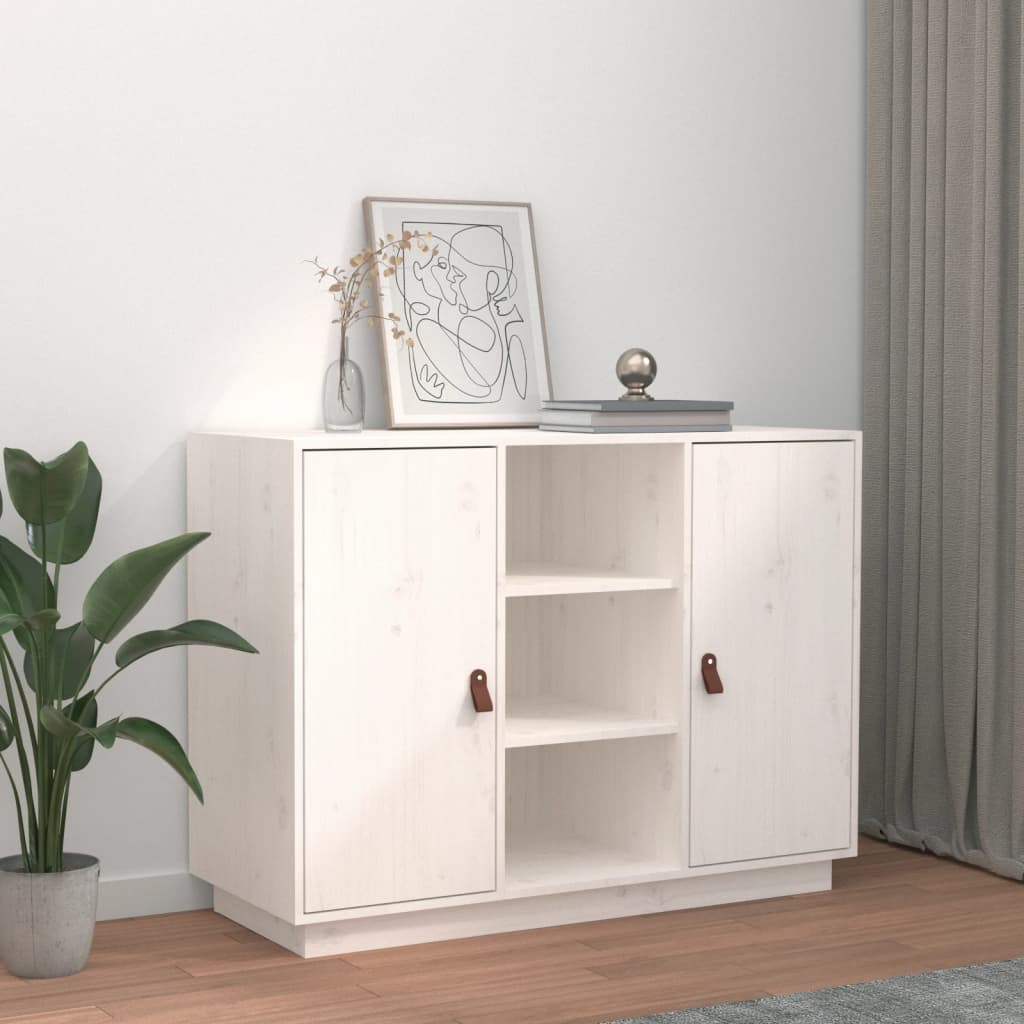 Sideboard White 100x40x75 cm Solid Wood Pine