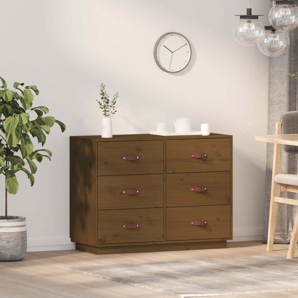 Sideboard Honey Brown 100x40x75 cm Solid Wood Pine