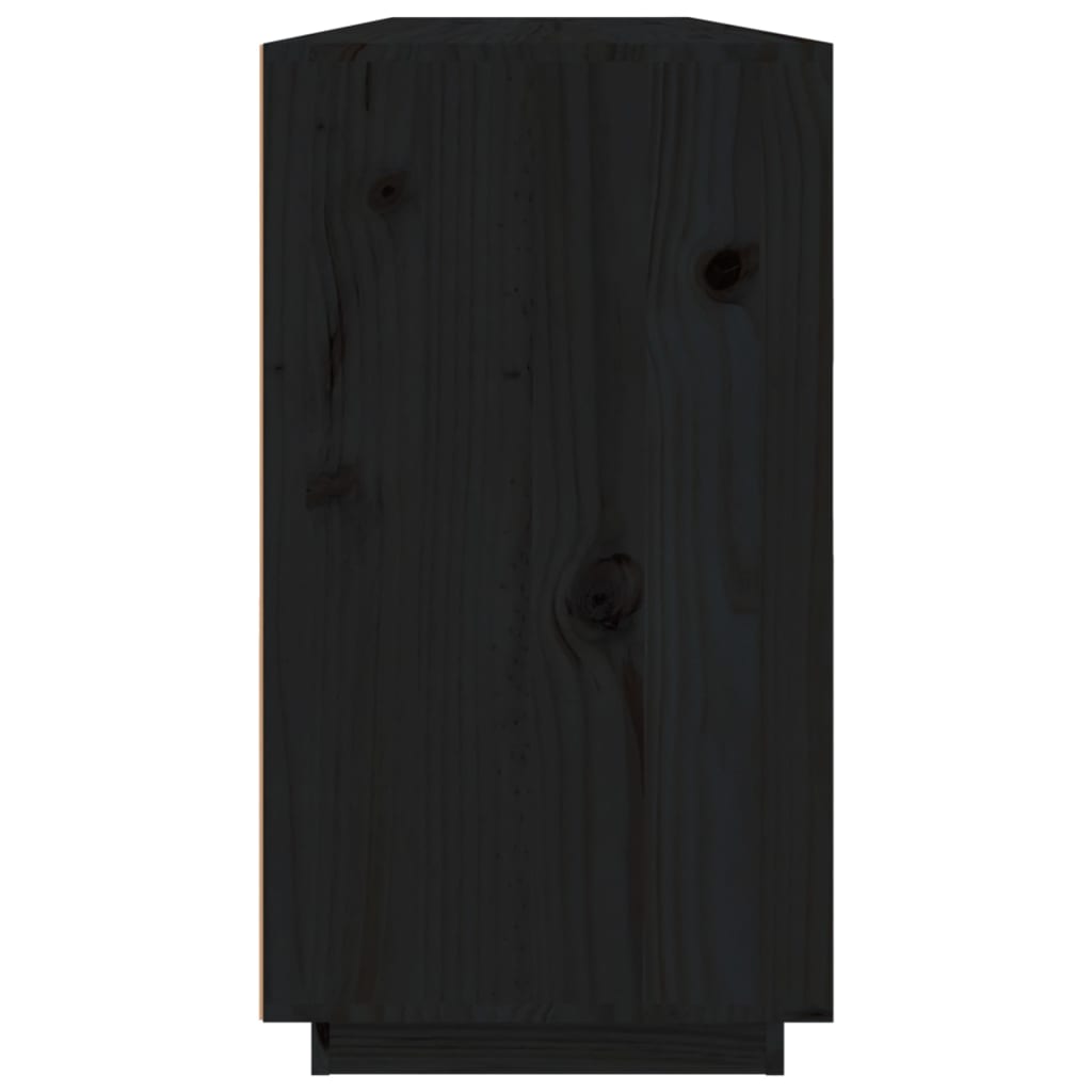 Sideboard Black 100x40x75 cm Solid Wood Pine