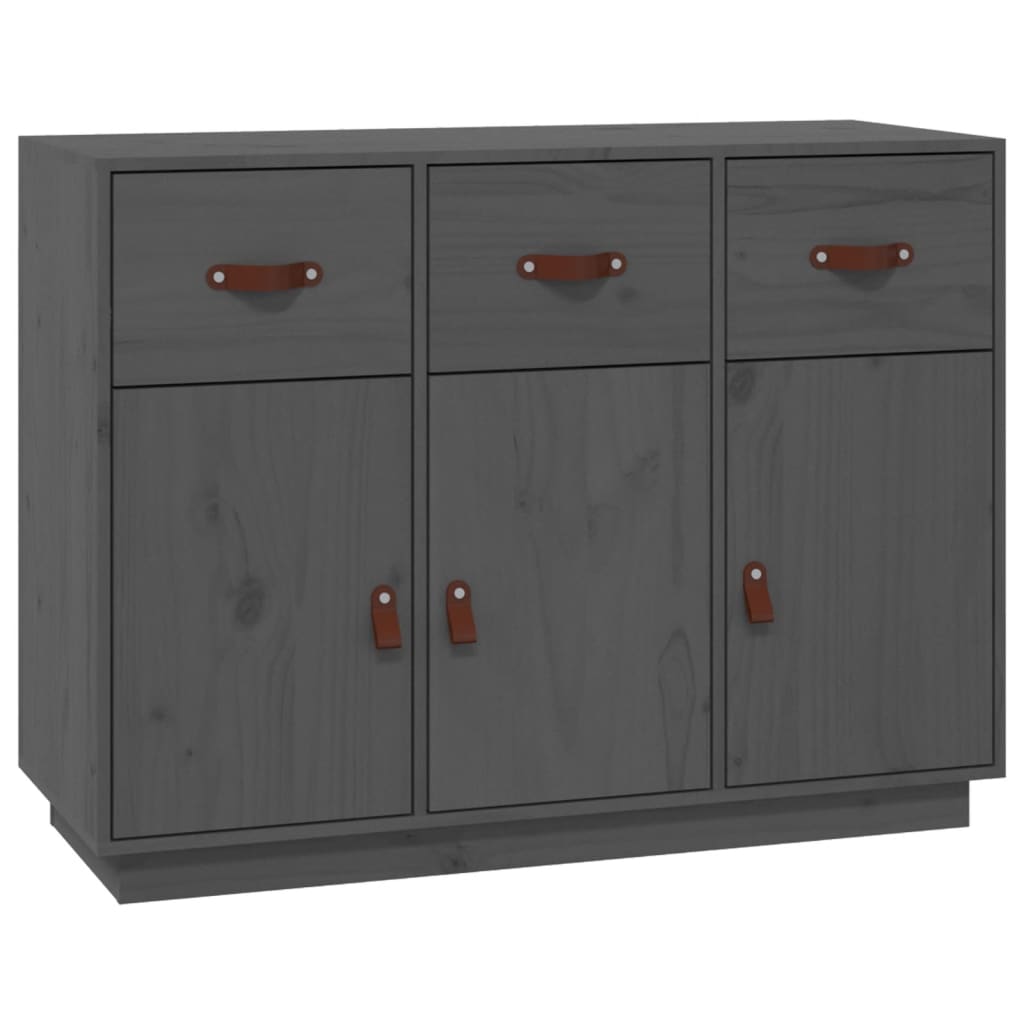 Sideboard Grey 100x40x75 cm Solid Wood Pine