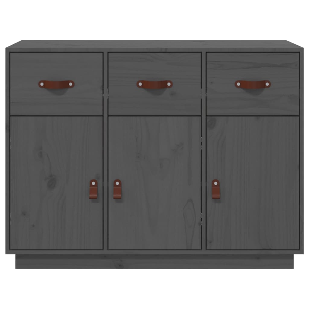 Sideboard Grey 100x40x75 cm Solid Wood Pine