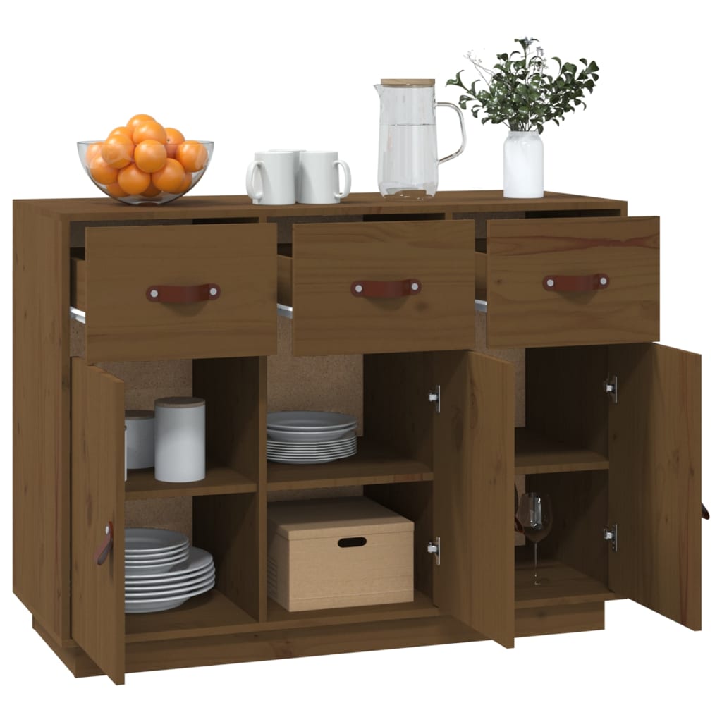 Sideboard Honey Brown 100x40x75 cm Solid Wood Pine