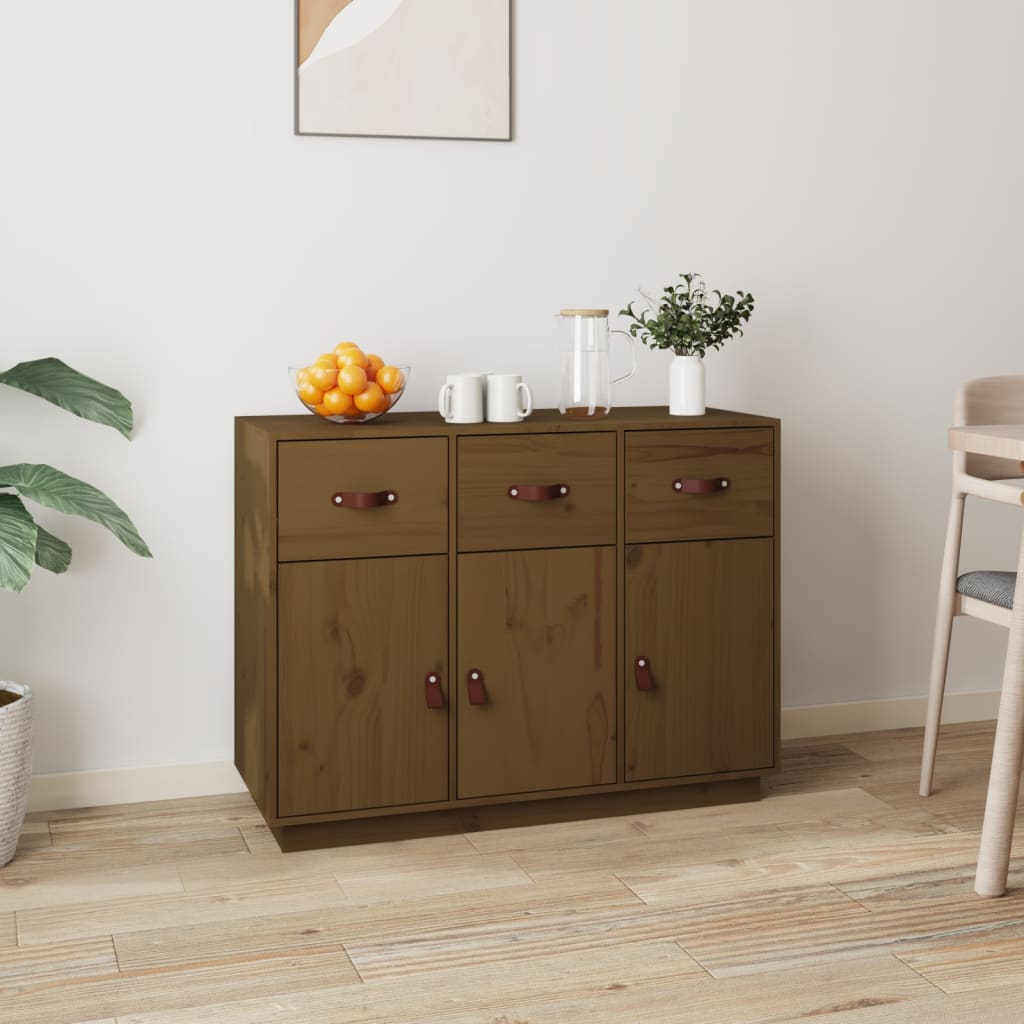 Sideboard Honey Brown 100x40x75 cm Solid Wood Pine