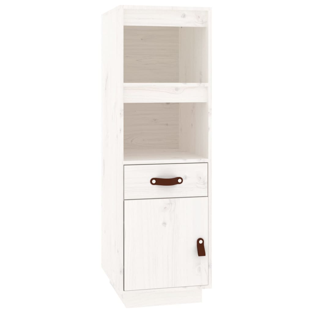 Highboard White 34x40x108,5 cm Solid Wood Pine