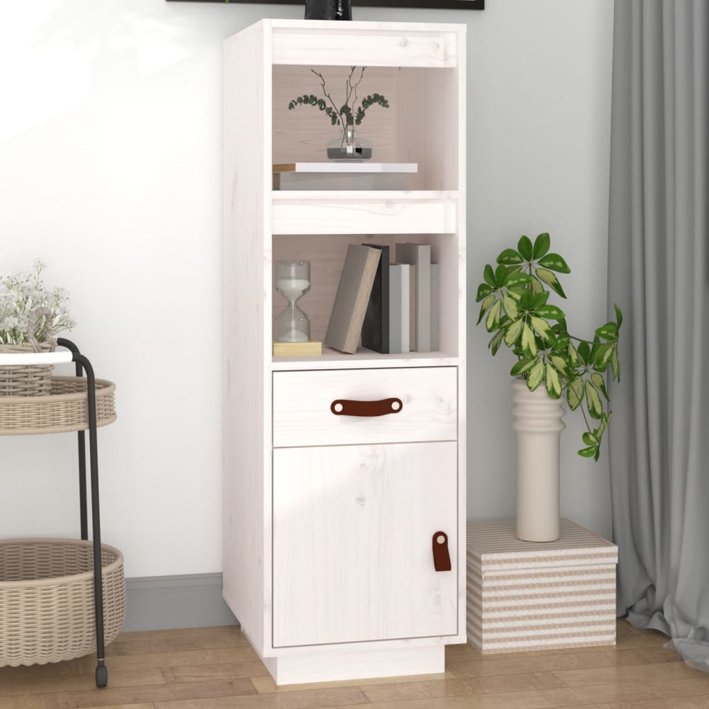 Highboard White 34x40x108,5 cm Solid Wood Pine