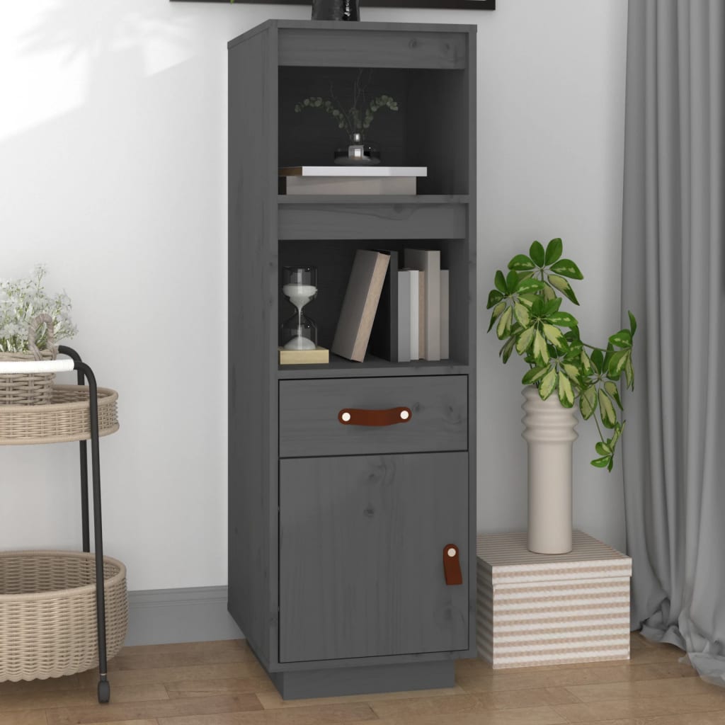 Highboard Grey 34x40x108,5 cm Solid Wood Pine