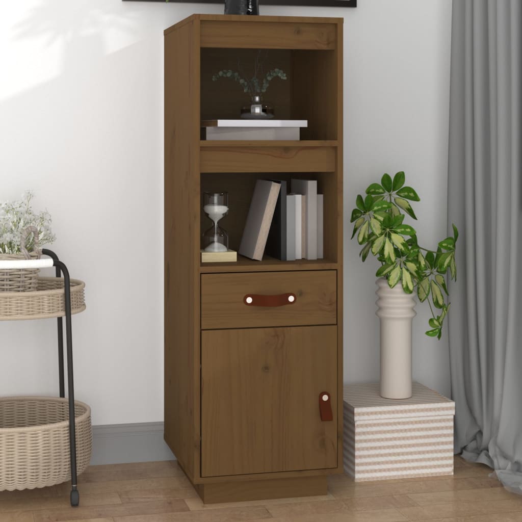 Highboard Honey Brown 34x40x108,5 cm Solid Wood Pine