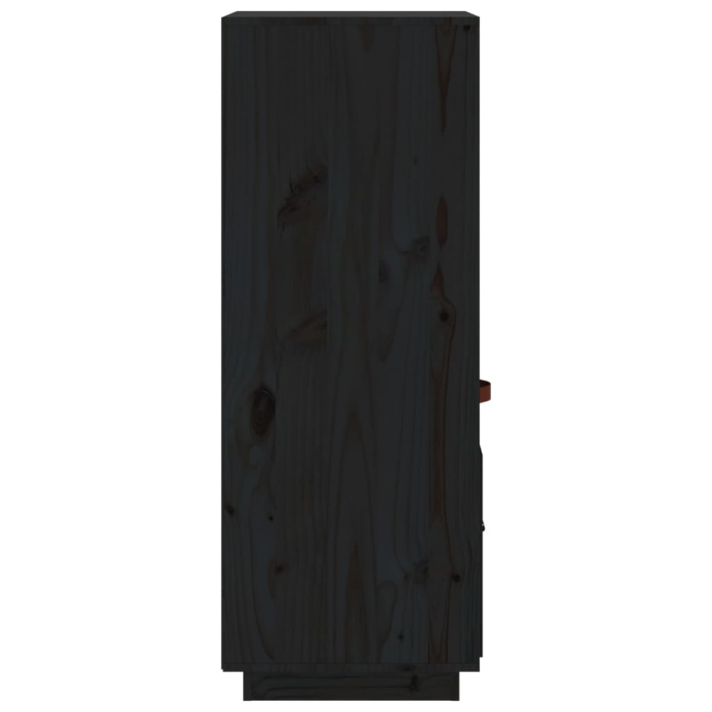 Highboard Black 34x40x108,5 cm Solid Wood Pine