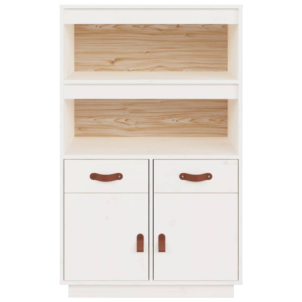 Highboard White 67x40x108.5 cm Solid Wood Pine