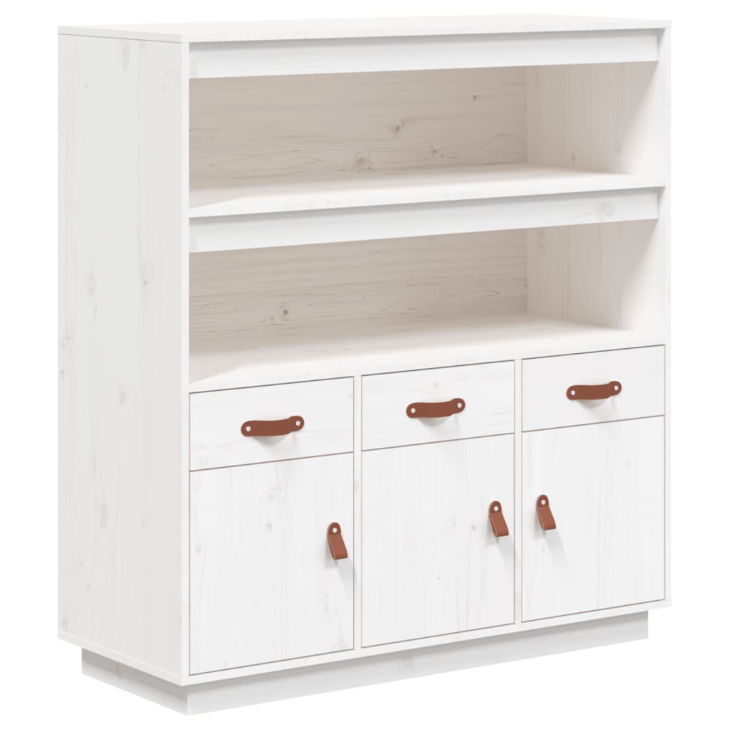Highboard White 100x40x108.5 cm Solid Wood Pine