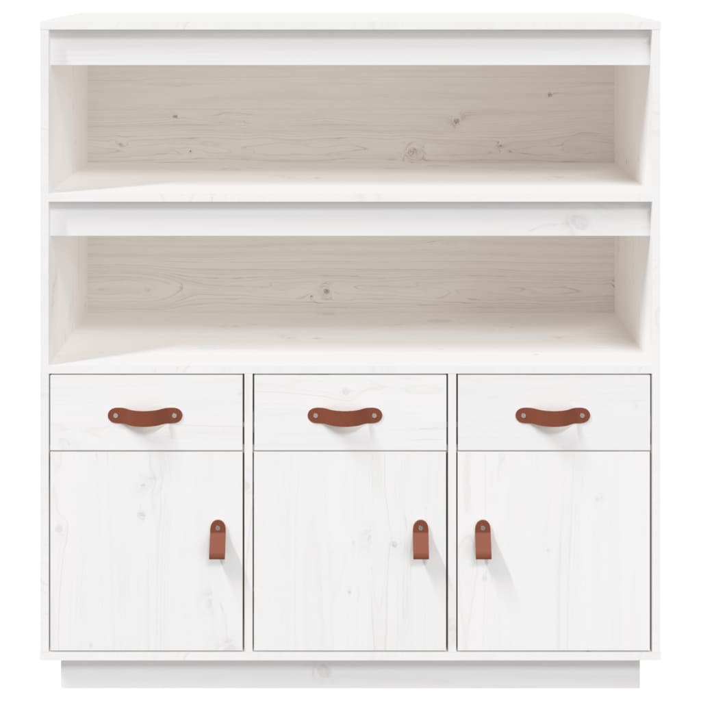 Highboard White 100x40x108.5 cm Solid Wood Pine