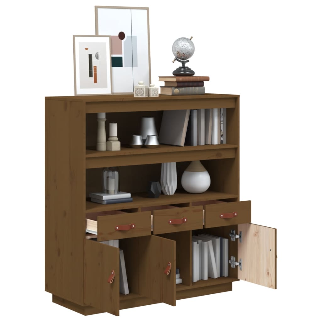 Highboard Honey Brown 100x40x108.5 cm Solid Wood Pine