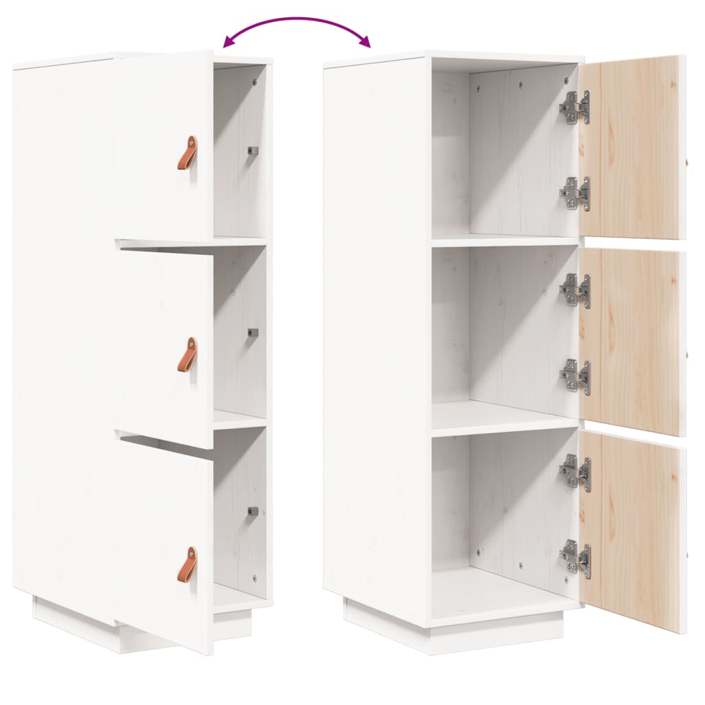 Highboard White 34x40x108.5 cm Solid Wood Pine