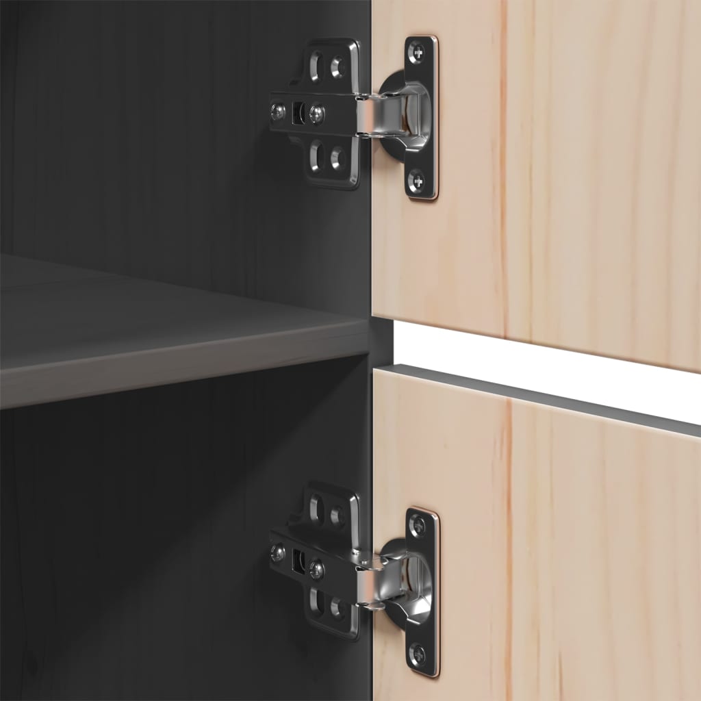 Highboard Grey 34x40x108.5 cm Solid Wood Pine