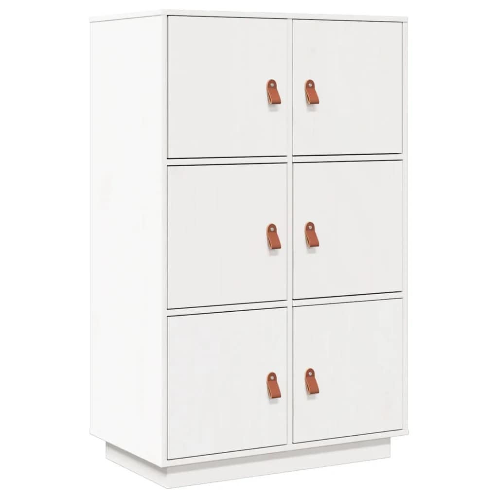 Highboard White 67x40x108.5 cm Solid Wood Pine