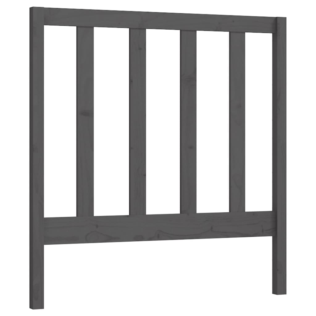 Bed Headboard Grey 95x4x100 cm Solid Wood Pine