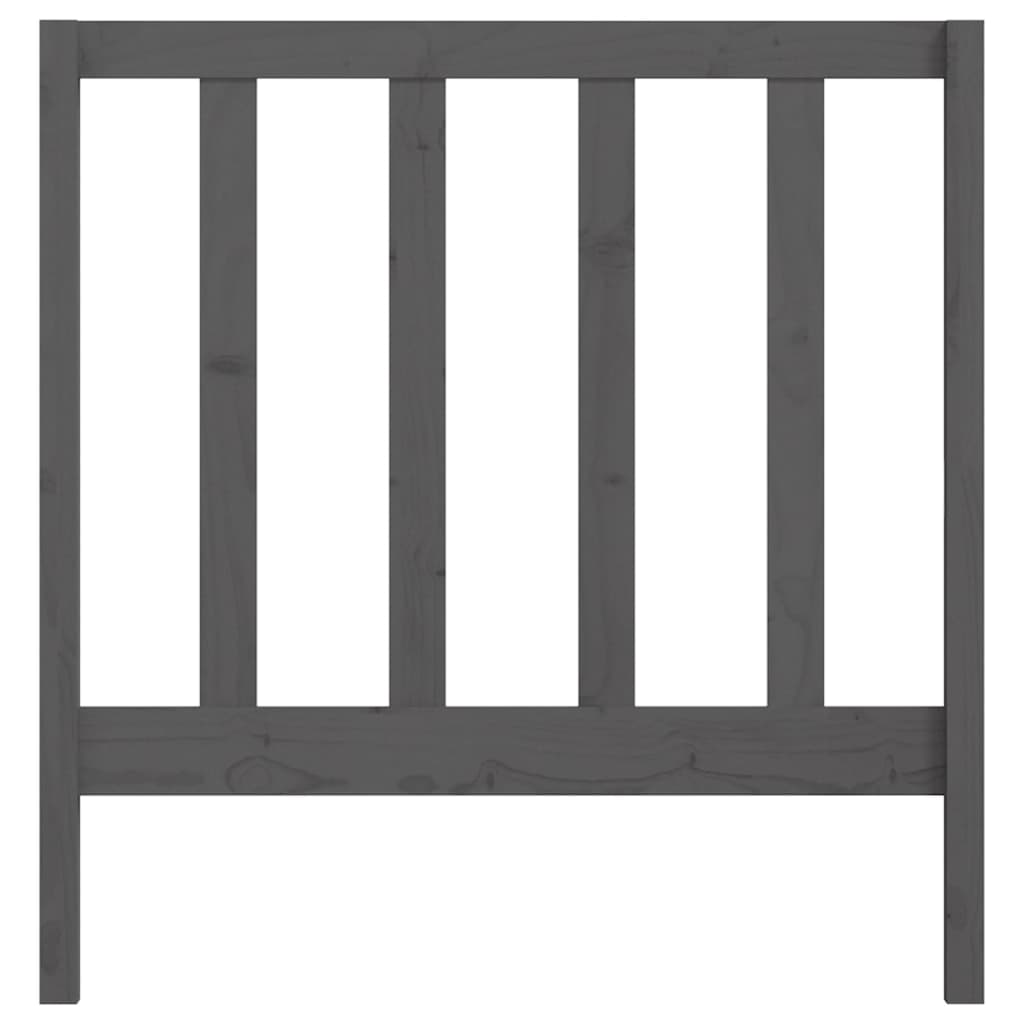 Bed Headboard Grey 95x4x100 cm Solid Wood Pine