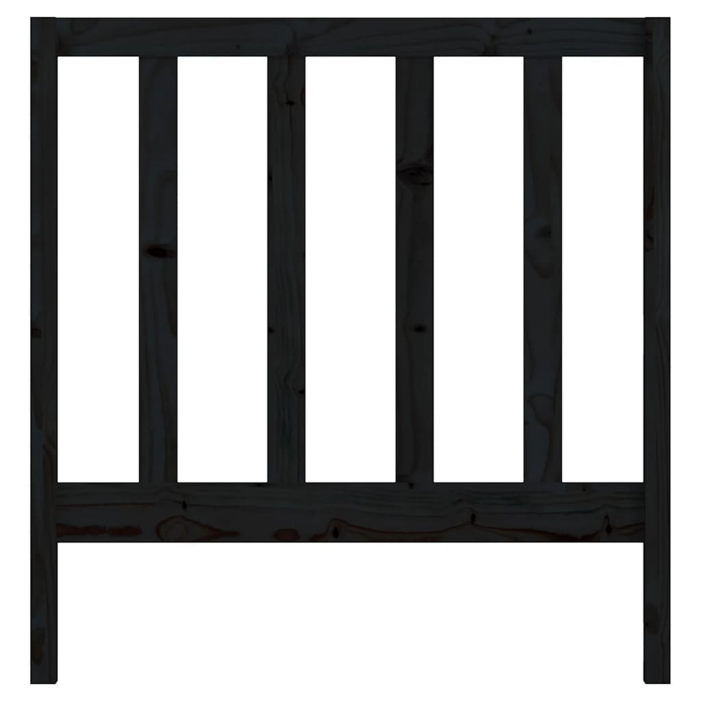 Bed Headboard Black 95x4x100 cm Solid Wood Pine