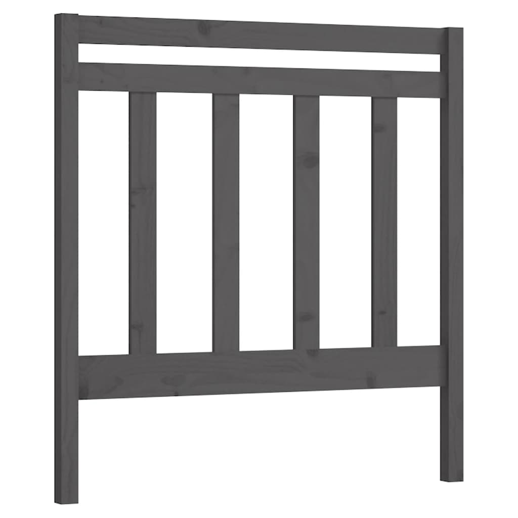Bed Headboard Grey 95x4x100 cm Solid Wood Pine