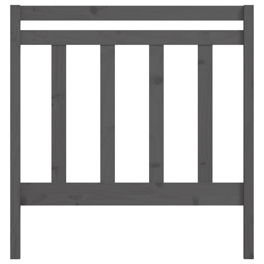 Bed Headboard Grey 95x4x100 cm Solid Wood Pine