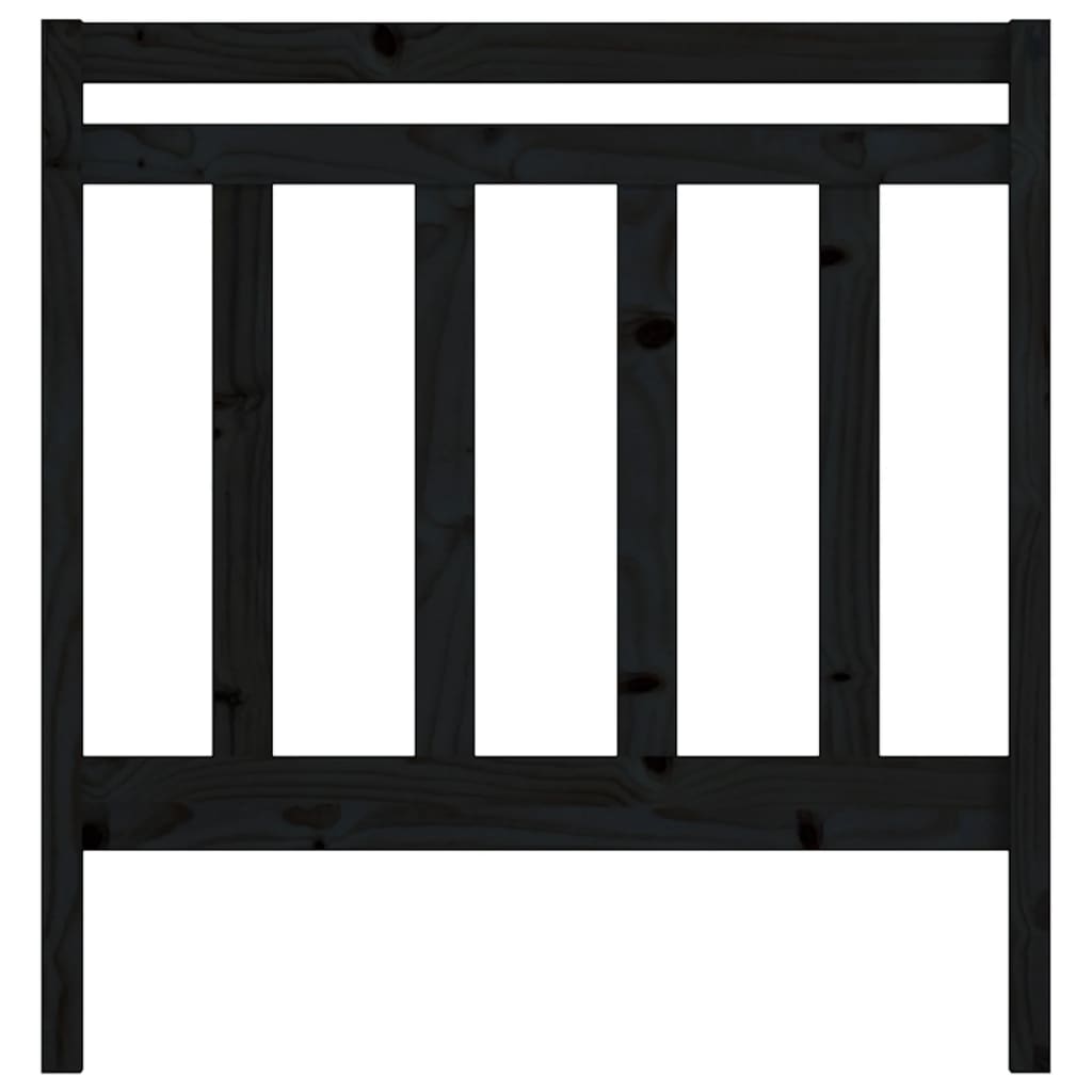 Bed Headboard Black 95x4x100 cm Solid Wood Pine