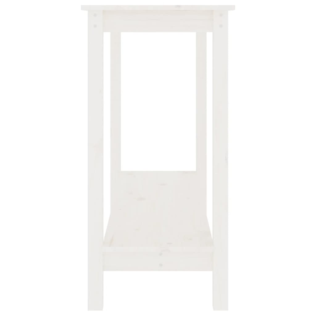 Console Table White 110x40x80 cm Solid Wood Pine