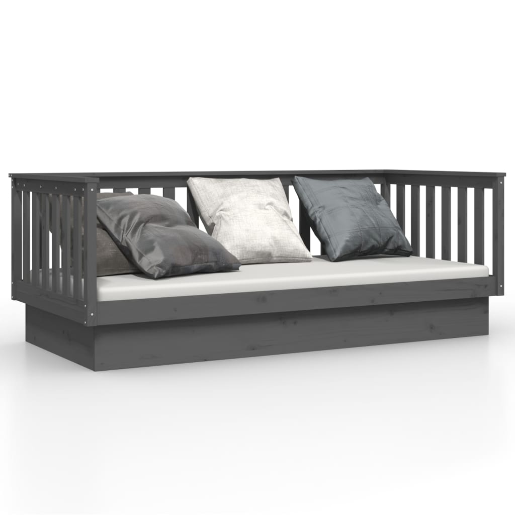 Day Bed without Mattress Grey 80x200 cm Solid Wood Pine