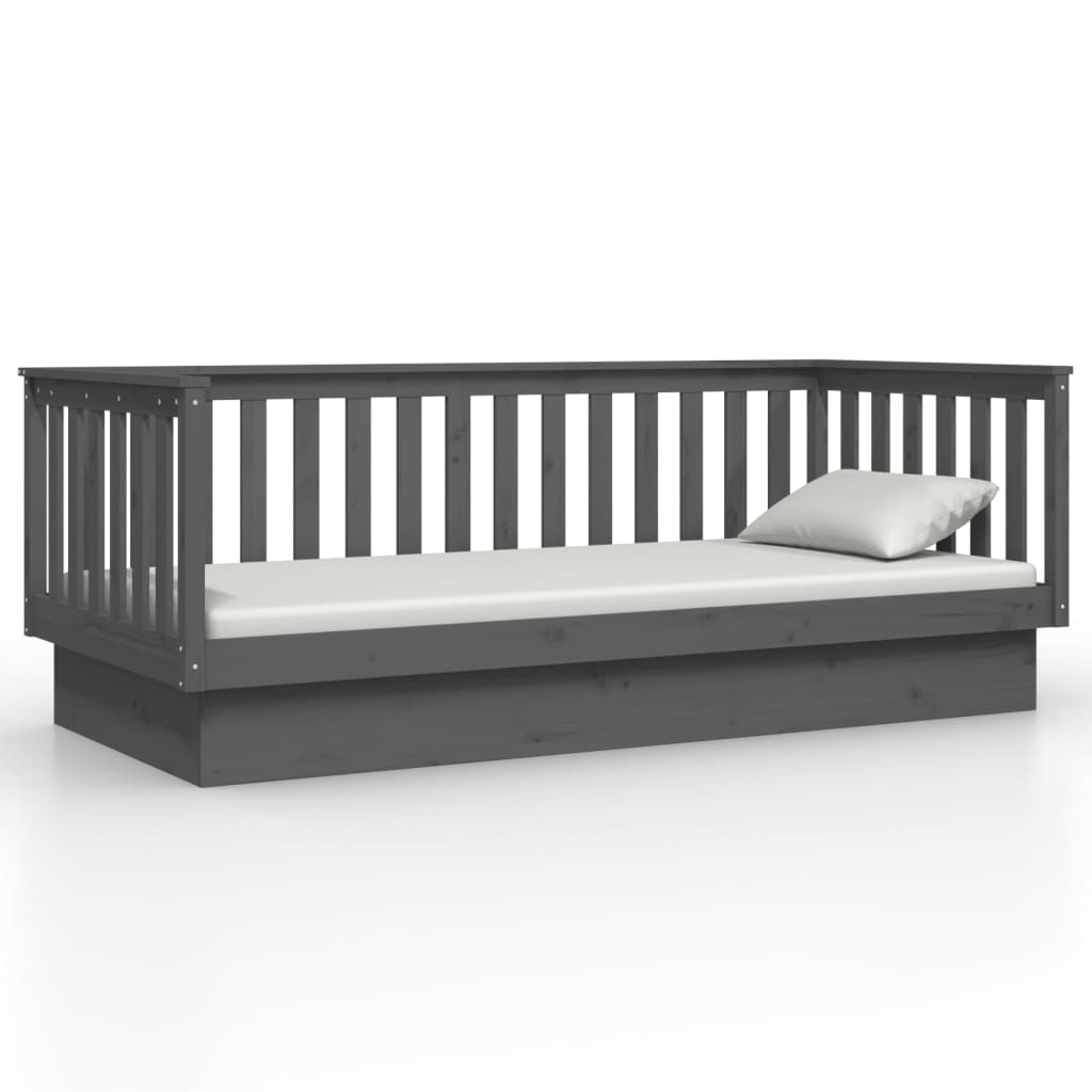 Day Bed without Mattress Grey 80x200 cm Solid Wood Pine