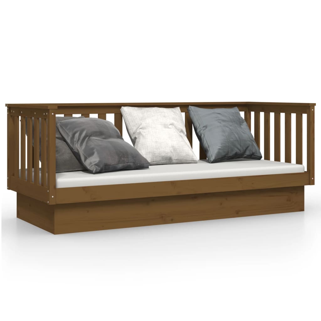 Day Bed without Mattress Honey Brown 90x190 cm Single Solid Wood Pine