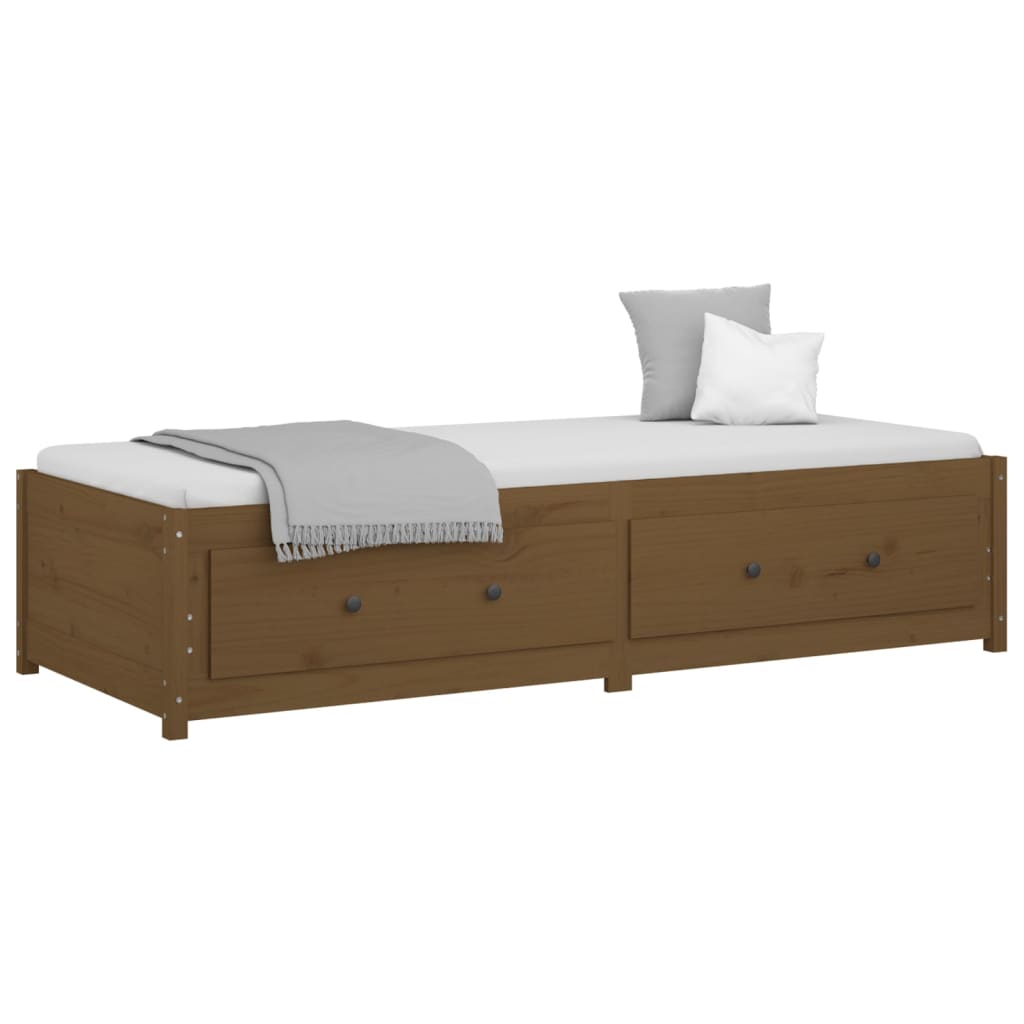 Day Bed without Mattress Honey Brown 90x190 cm Single  Solid Wood Pine
