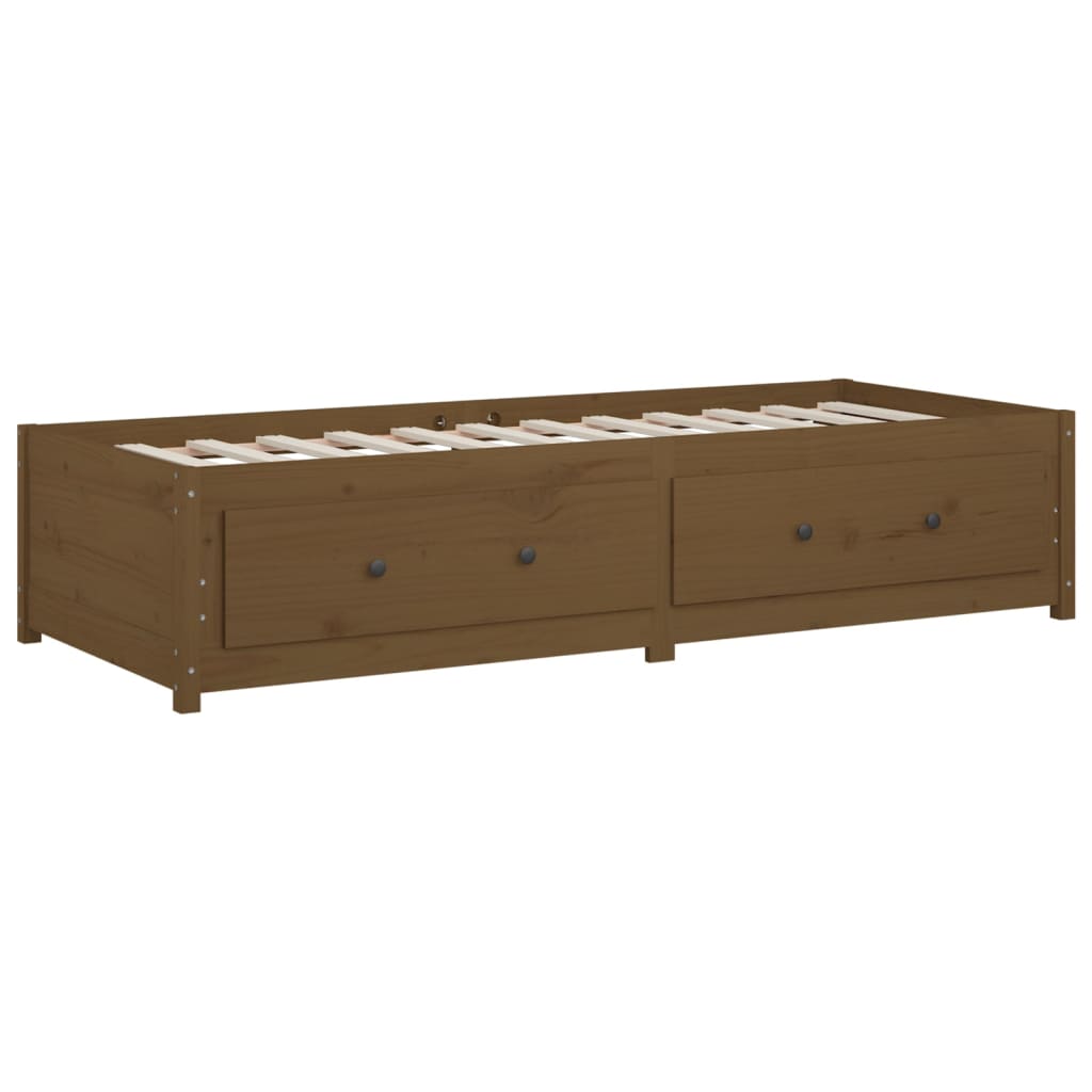 Day Bed without Mattress Honey Brown 90x190 cm Single  Solid Wood Pine