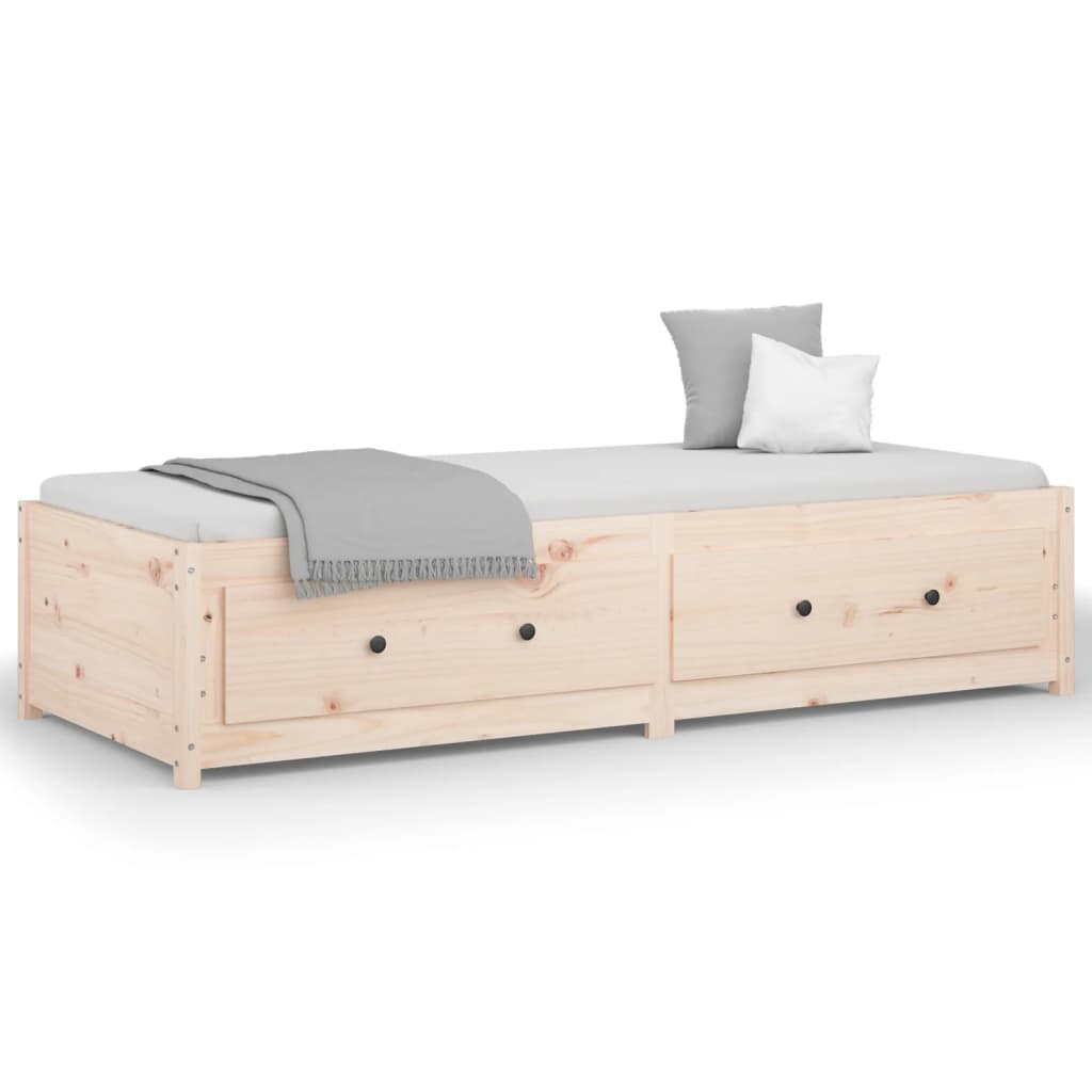 Day Bed without Mattress 75x190 cm Small Single Small Single Solid Wood Pine
