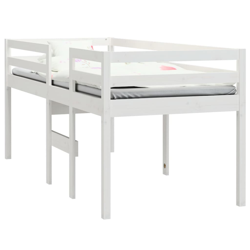 High Sleeper Bed without Mattress White 80x200 cm Solid Wood Pine