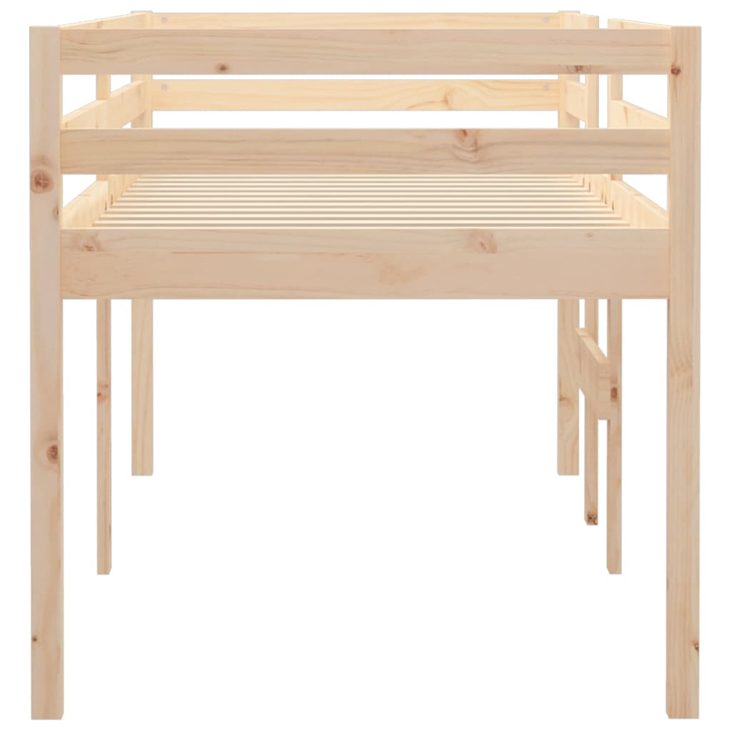 High Sleeper Bed without Mattress 90x190 cm Single Solid Wood Pine