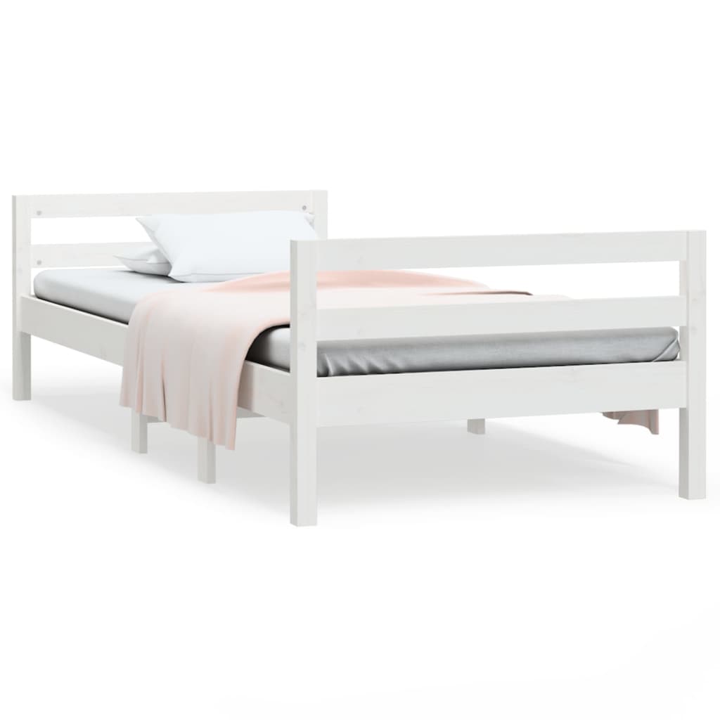 Bed Frame without Mattress White 80x200 cm Solid Wood Pine