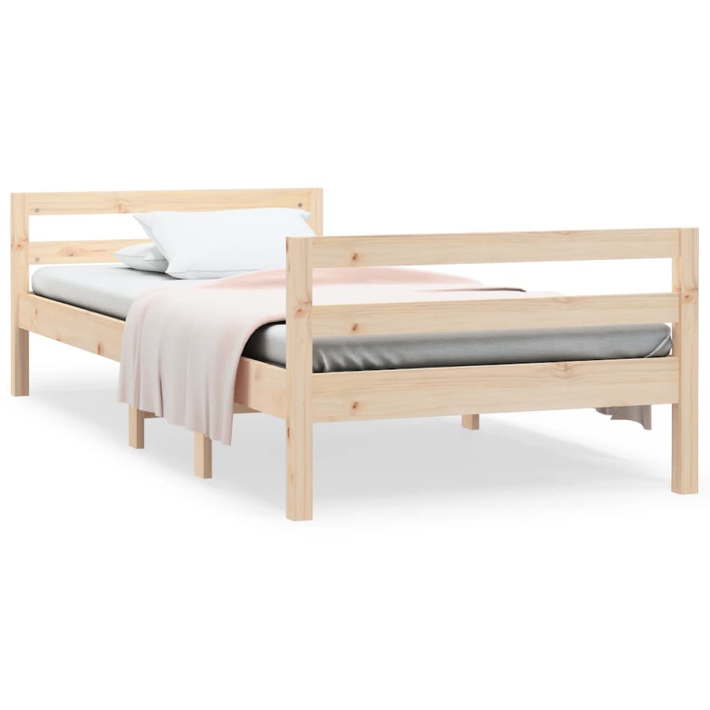 Bed Frame without Mattress 75x190 cm Small Single Solid Wood Pine