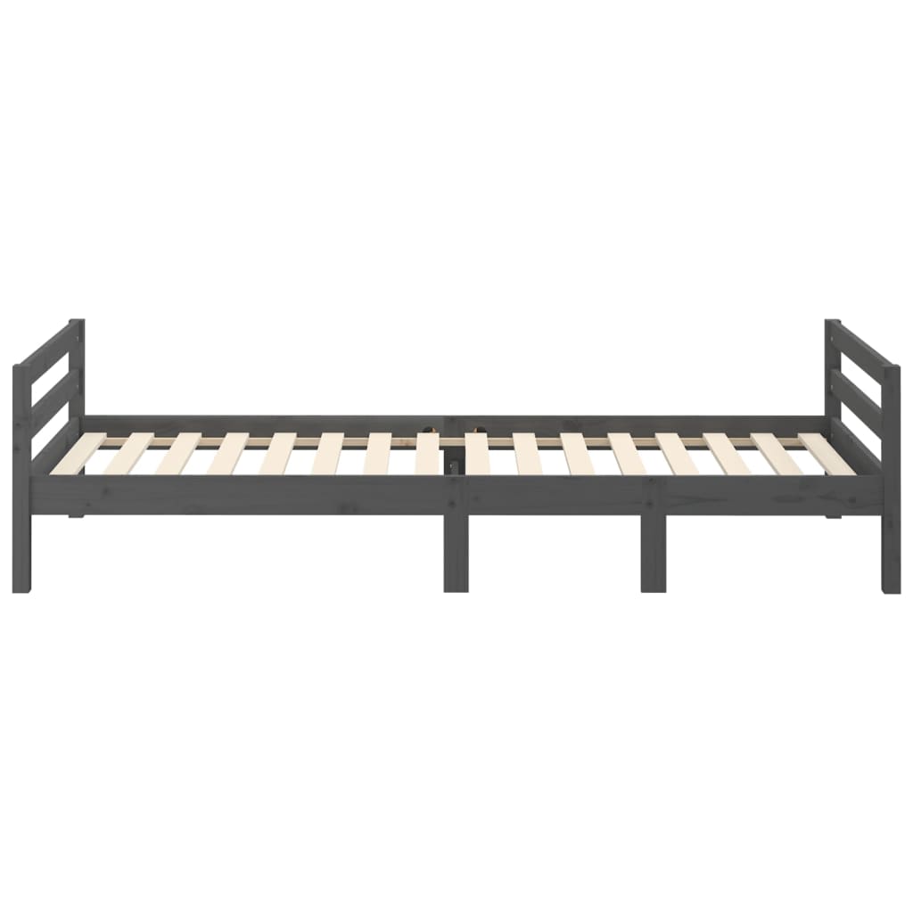 Bed Frame without Mattress Grey 75x190 cm Small Single Solid Wood Pine